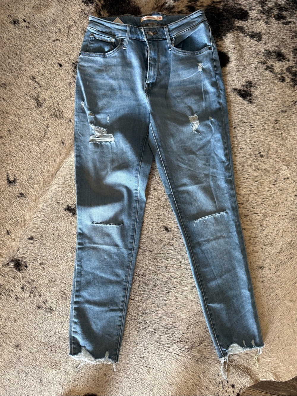 Levi's 721 High Rise Women's Distressed Skinny Jeans - Blue